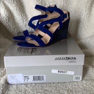 Aquatalia by Marvin K Surprise Blue Suede Sandal